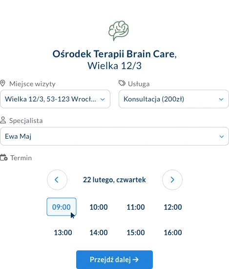 Widget do rejestracji online w DobryGabinecie
